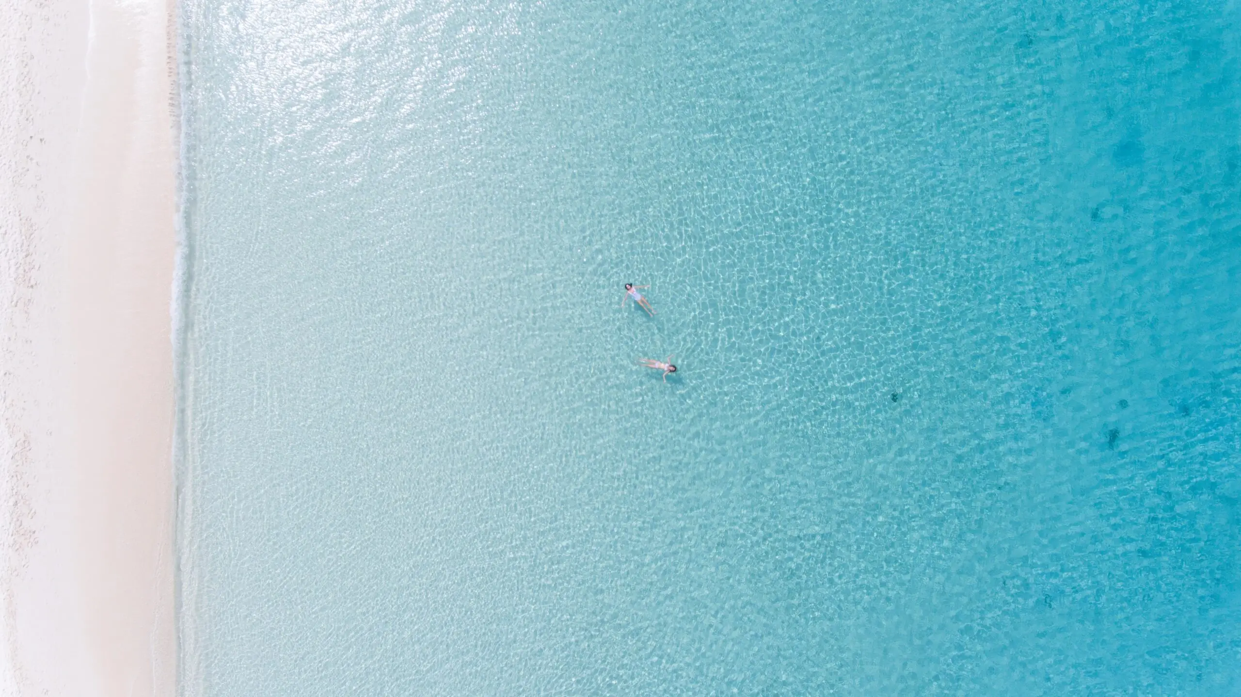 Aerial view of the Seven Mile Beach shoreline